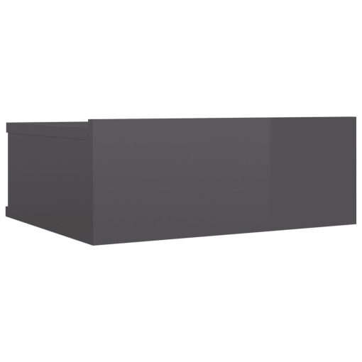Stenska nočna omarica visok sijaj siva 40x30x15 cm