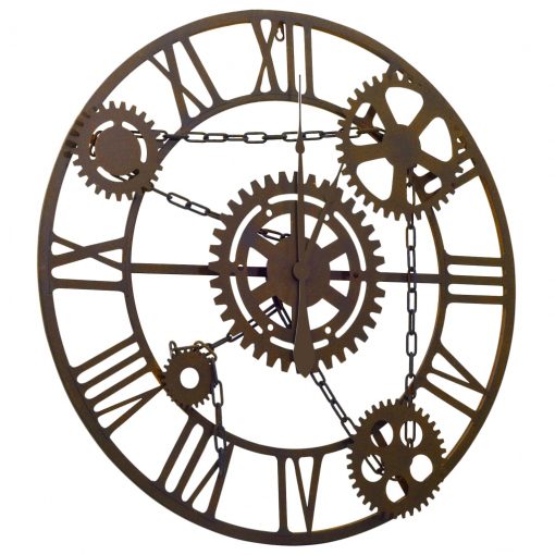 Stenska ura rjava 80 cm kovinska