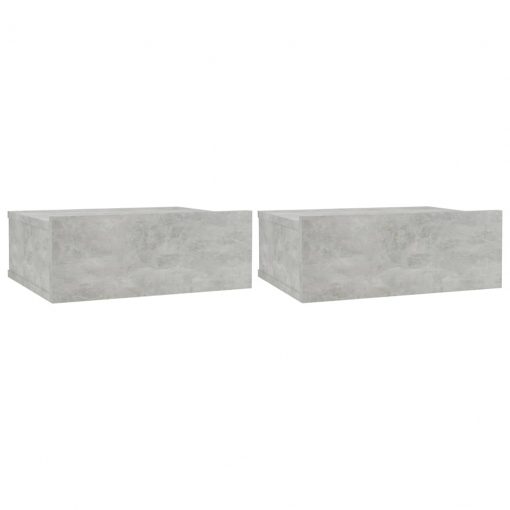 Stenske nočne omarice 2 kosa betonsko sive 40x30x15 cm