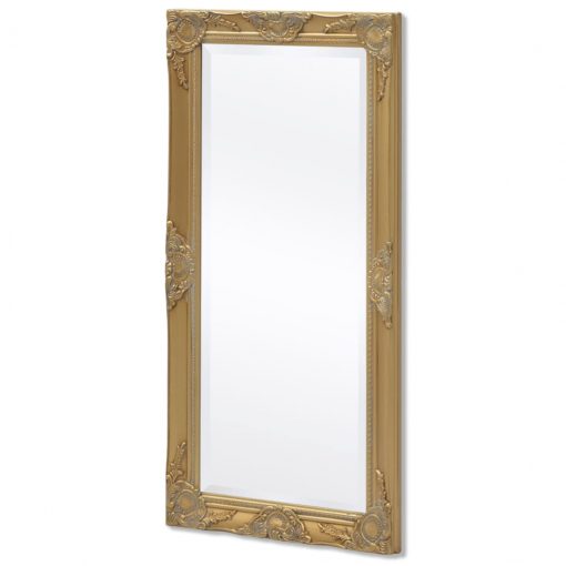 Stensko Ogledalo Baročni Stil 100x50 cm Zlate Barve