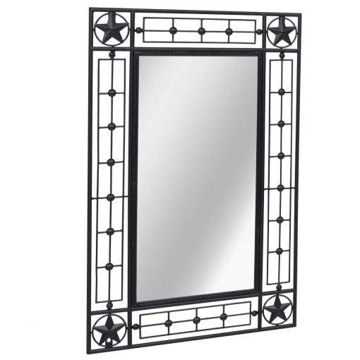 Stensko ogledalo pravokotno 50x80 cm črno