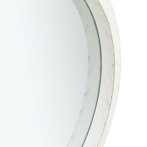 Stensko ogledalo s pasom 60 cm belo