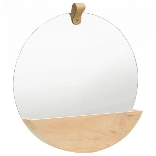 Stensko ogledalo trdna borovina 35 cm