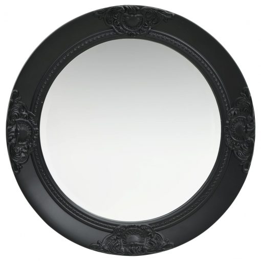 Stensko ogledalo v baročnem stilu 50 cm črno