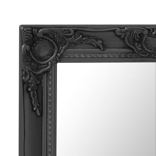 Stensko ogledalo v baročnem stilu 50x40 cm črno