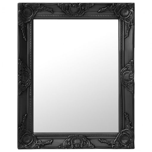 Stensko ogledalo v baročnem stilu 50x60 cm črno