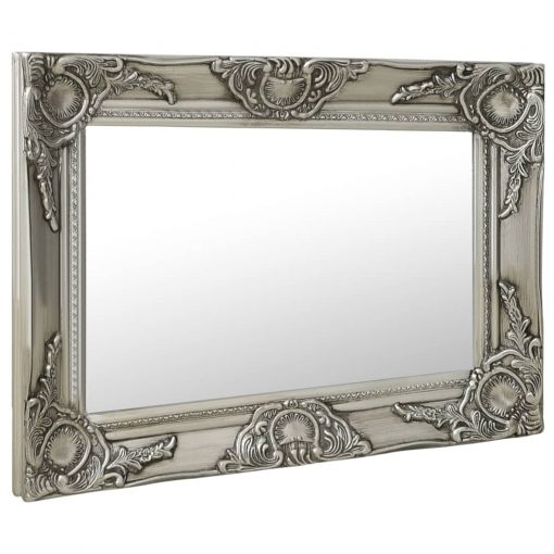 Stensko ogledalo v baročnem stilu 60x40 cm srebrno