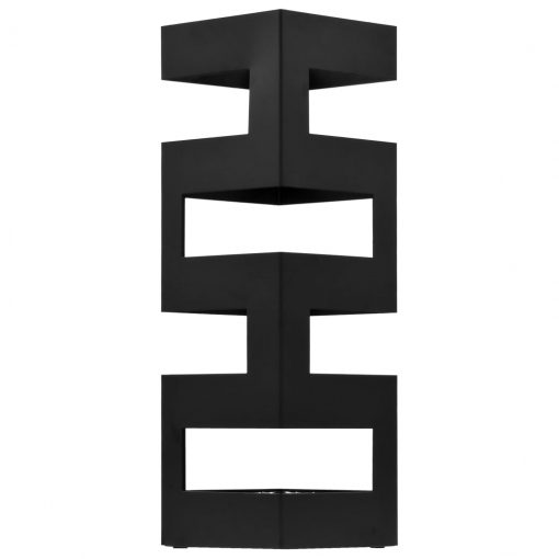 Stojalo za dežnike iz jekla tetris oblika črne barve