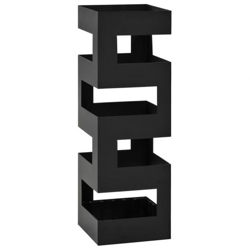 Stojalo za dežnike iz jekla tetris oblika črne barve
