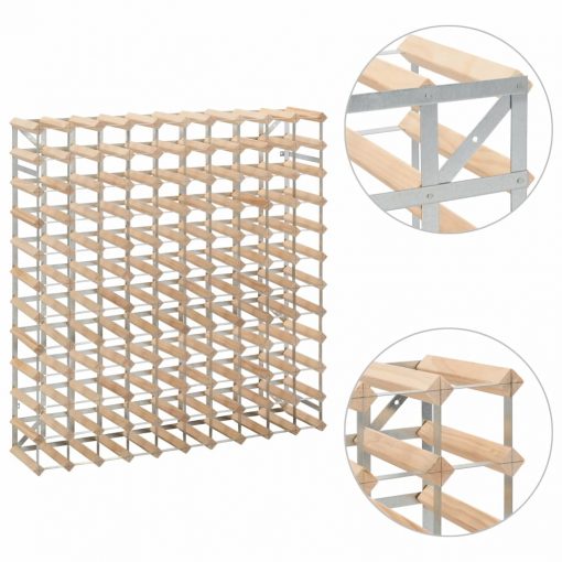 Stojalo za vino za 120 steklenic trdna borovina