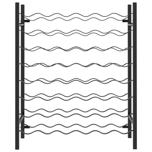 Stojalo za vino za 48 steklenic črno iz kovine