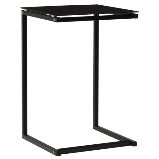 Stranska mizica črna 40x40x60 cm kaljeno steklo