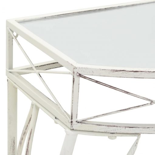 Stranska mizica v francoskem stilu iz kovine 82x39x76 cm bela