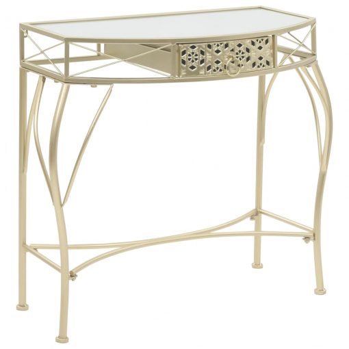 Stranska mizica v francoskem stilu iz kovine 82x39x76 cm zlata