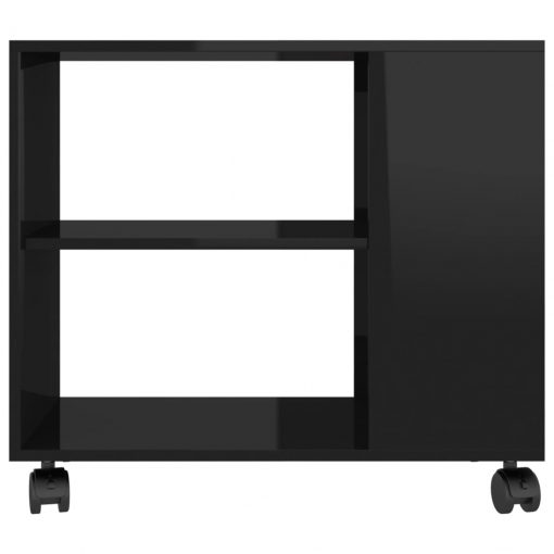 Stranska mizica visok sijaj črna 70x35x55 cm iverna plošča