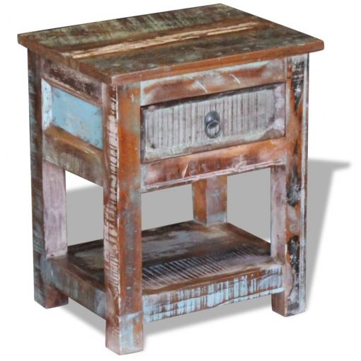 Stranska mizica z 1 predalom trden predelan les 43x33x51 cm