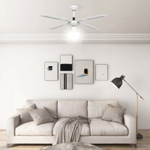 Stropni ventilator z lučjo 106 cm bel