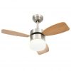 Stropni ventilator z lučjo in daljincem 76 cm svetlo rjav