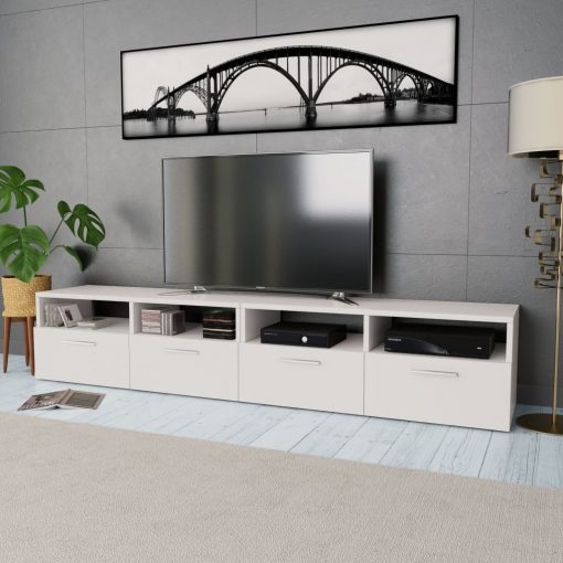 TV omarica 2 kosa iverna plošča 95x35x36 cm bela