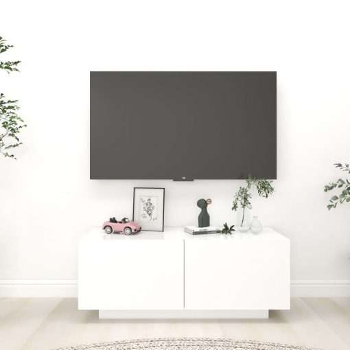 TV omarica bela 100x35x40 cm iverna plošča