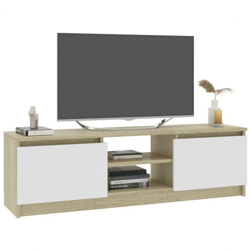 TV omarica bela in sonoma hrast 120x30x35