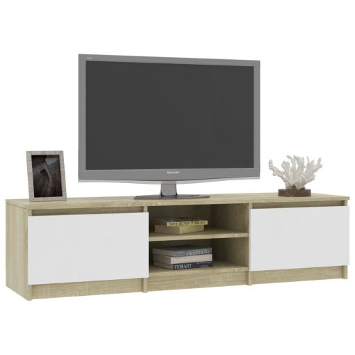 TV omarica bela in sonoma hrast 140x40x35