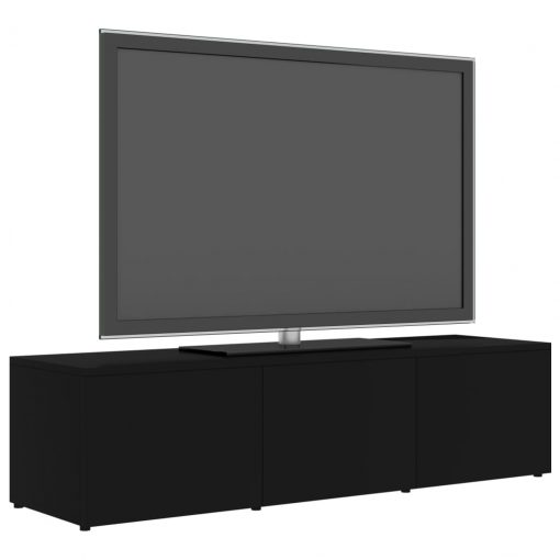 TV omarica črna 120x34x30 cm iverna plošča