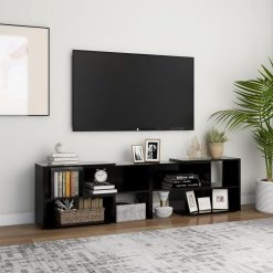 TV omarica črna 149x30x52 cm iverna plošča