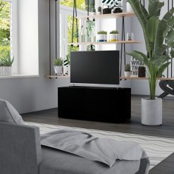 TV omarica črna 80x34x36 cm iverna plošča