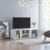 TV omarica visok sijaj bela 120x34x37 cm iverna plošča