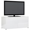 TV omarica visok sijaj bela 80x34x36 cm iverna plošča
