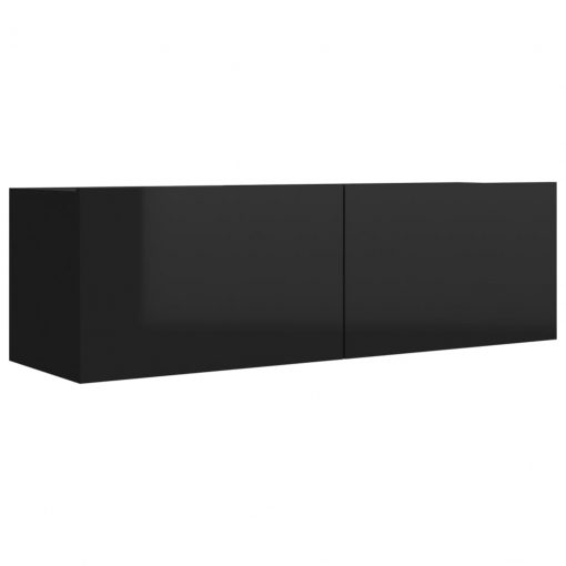 TV omarica visok sijaj črna 100x30x30 cm iverna plošča
