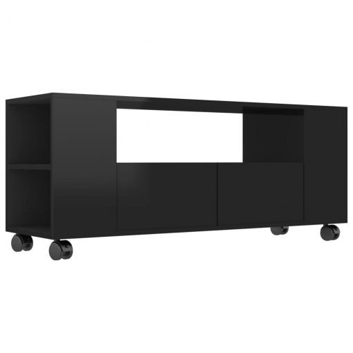 TV omarica visok sijaj črna 120x35x43 cm iverna plošča
