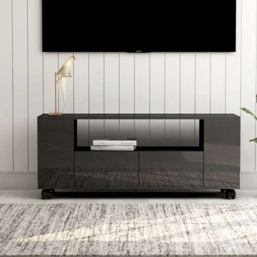 TV omarica visok sijaj siva 120x35x43 cm iverna plošča
