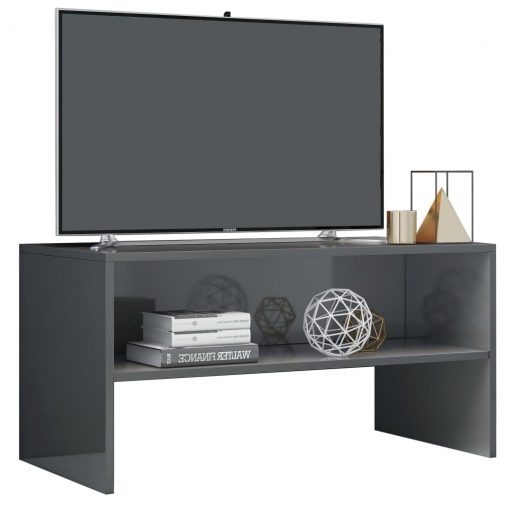 TV omarica visok sijaj siva 80x40x40 cm iverna plošča