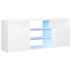 TV omarica z LED lučkami bela 120x30x50 cm