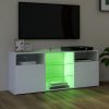 TV omarica z LED lučkami bela 120x30x50 cm