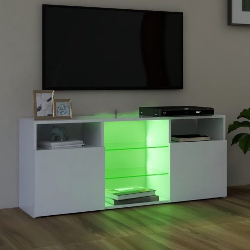 TV omarica z LED lučkami bela 120x30x50 cm