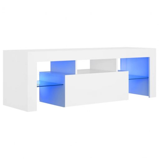 TV omarica z LED lučkami bela 120x35x40 cm