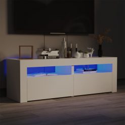 TV omarica z LED lučkami bela 120x35x40 cm