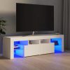 TV omarica z LED lučkami bela 140x35x40 cm