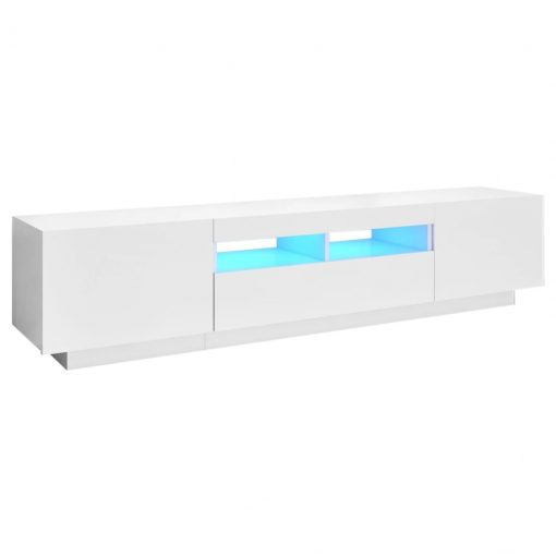 TV omarica z LED lučkami bela 180x35x40 cm