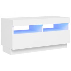 TV omarica z LED lučkami bela 80x35x40 cm