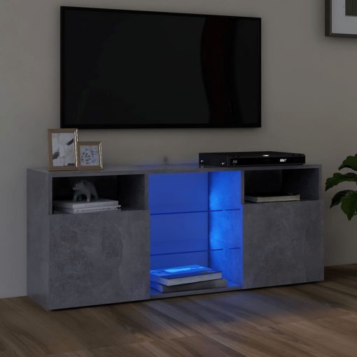 TV omarica z LED lučkami betonsko siva 120x30x50 cm