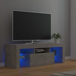 TV omarica z LED lučkami betonsko siva 120x35x40 cm