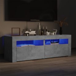 TV omarica z LED lučkami betonsko siva 120x35x40 cm