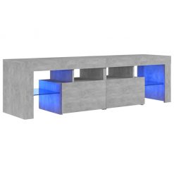 TV omarica z LED lučkami betonsko siva 140x35x40 cm