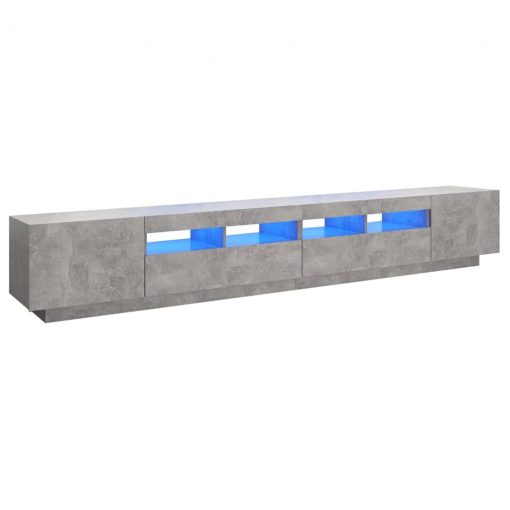 TV omarica z LED lučkami betonsko siva 260x35x40 cm