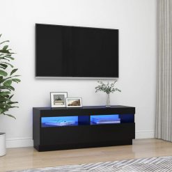 TV omarica z LED lučkami črna 100x35x40 cm