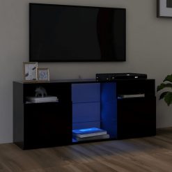 TV omarica z LED lučkami črna 120x30x50 cm